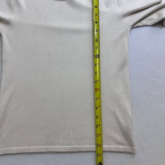 La Perla Womens Silk Lightweight Knit Sweater Top Size 10 US Ivory READ - Picture 14 of 15